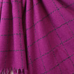 PM Magenta Running Stitch Check Scarf