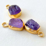 Decadorn Hoop Earrings - Carved Amethyst Gold