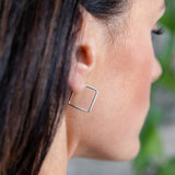 SPK Avery Square Hoop Earrings- Stirling Silver