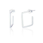 SPK Avery Square Hoop Earrings- Stirling Silver