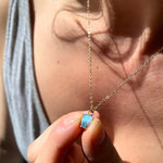 Decadorn Pendant - Labradorite Mini Gem Slice Gold