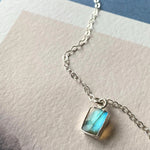 Decadorn Pendant - Labradorite Mini Gem Slice Silver