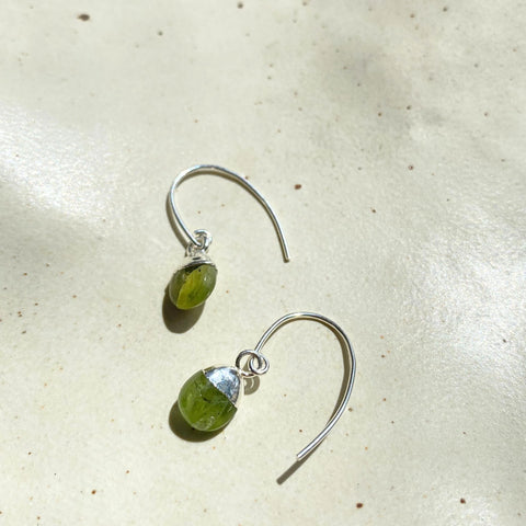 Decadorn Ear Wire Earrings - TT Peridot Silver