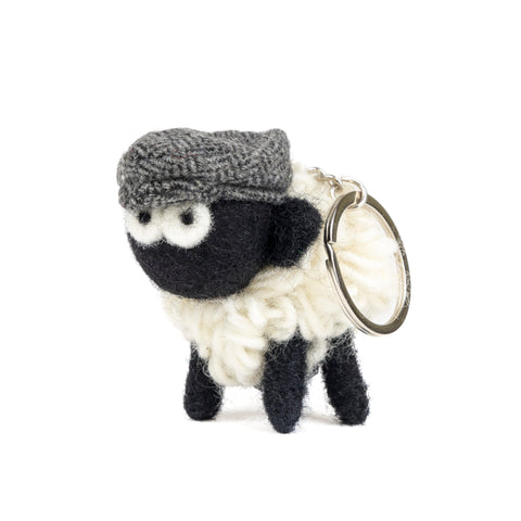 EKN Sheep Keyring - Flat Cap Grey