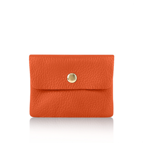 Italian Leather Coin Purse - Burnt Orange