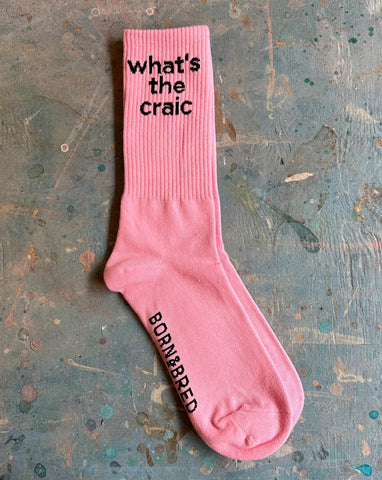 B&B Socks - Whats the Craic Pink