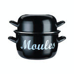 Enamel Mussel Pot - Black 18cm