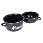 Enamel Mussel Pot - Black 18cm