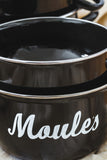 Enamel Mussel Pot - Black 18cm