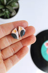 Dana Geo Stud Earrings - Pink/Copper/Black