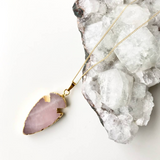 Decadorn Pendant-Arrow Rose Quartz