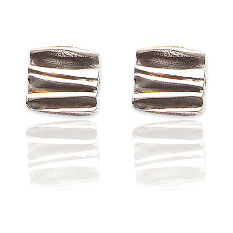 SPK Ailish Square Stud Earrings-Oxodised Silver