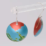 Lisa Marsella Large Domed Disc Earrings - Orange Lime & Turquoise