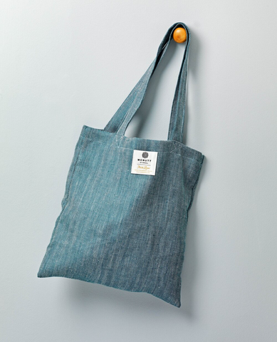 McNutt Irish Linen Tote Bag-Kingfisher